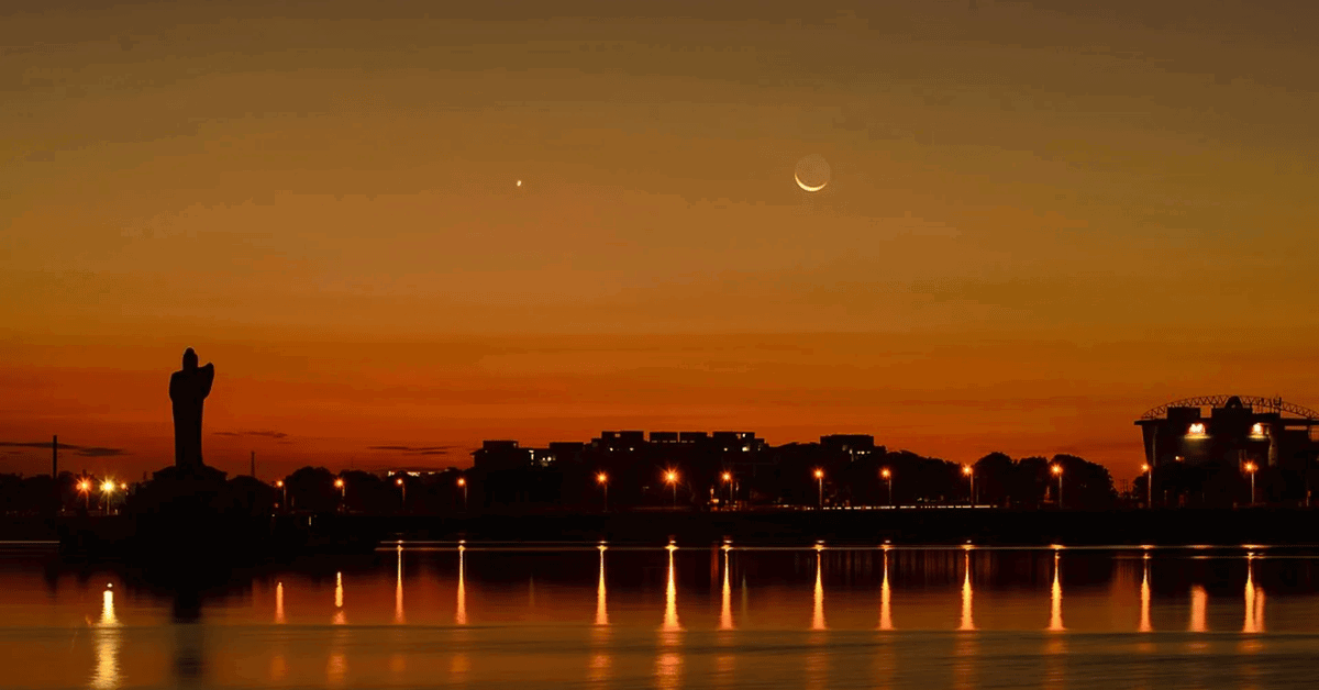 Hussain Sagar Lake night view